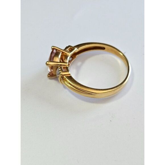 *Sale* Gold tone champagne colored rhinestone ring Size 9.5 - Picture 8 of 11